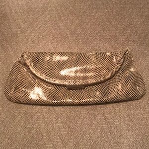Banana Republic Gold Snakeskin Clutch